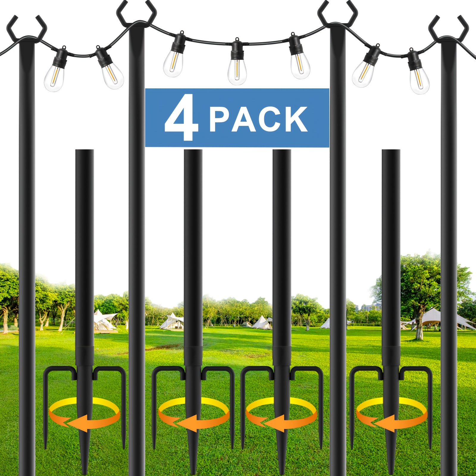 String Light Bistro - 4 Pack 8.9Ft Outdoor String Lights,