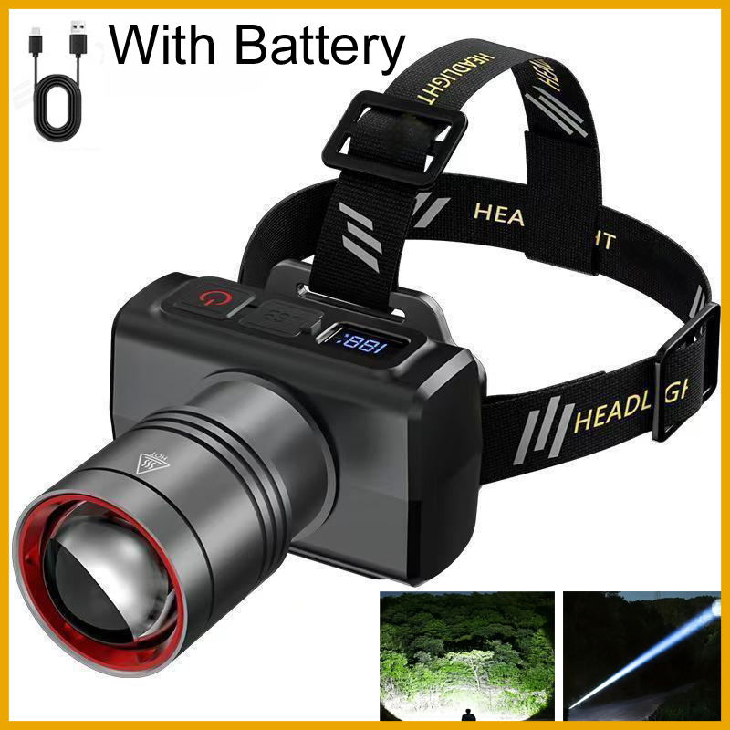 Outdoor Lighting Nearby - 2026 LED digital Rechargeable Headlamp Super