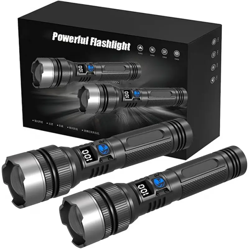 Outdoor Lighting Nearby - Ultra-Bright Rechargeable Flashlight, Compact & Lightweight
