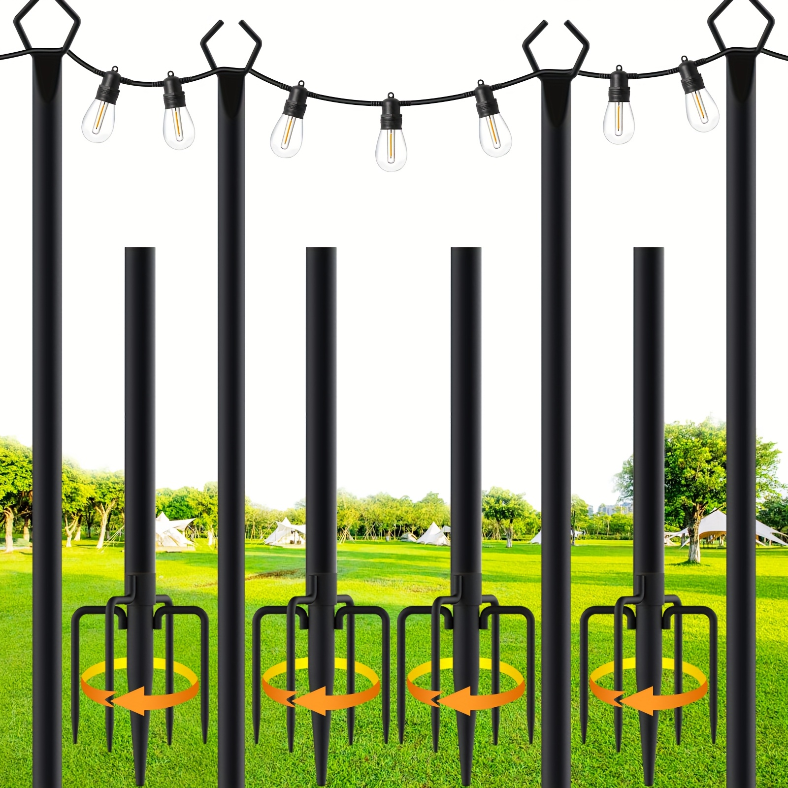 String Light Bistro - 4 Pack 8.9Ft Outdoor String Lights,