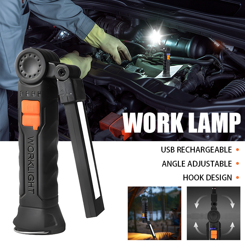 Outdoor Lighting Nearby - Portable COB LED Flashlight USB Rechargeable