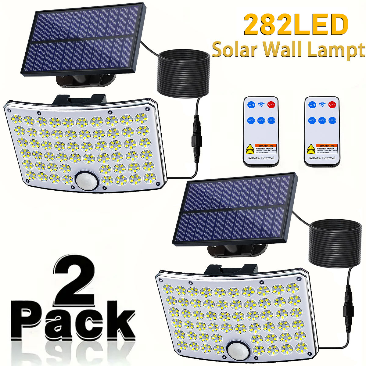 Zumtobel Outdoor Lighting - 282LED Solar Lights Outdoor-2PCS, Dusk to
