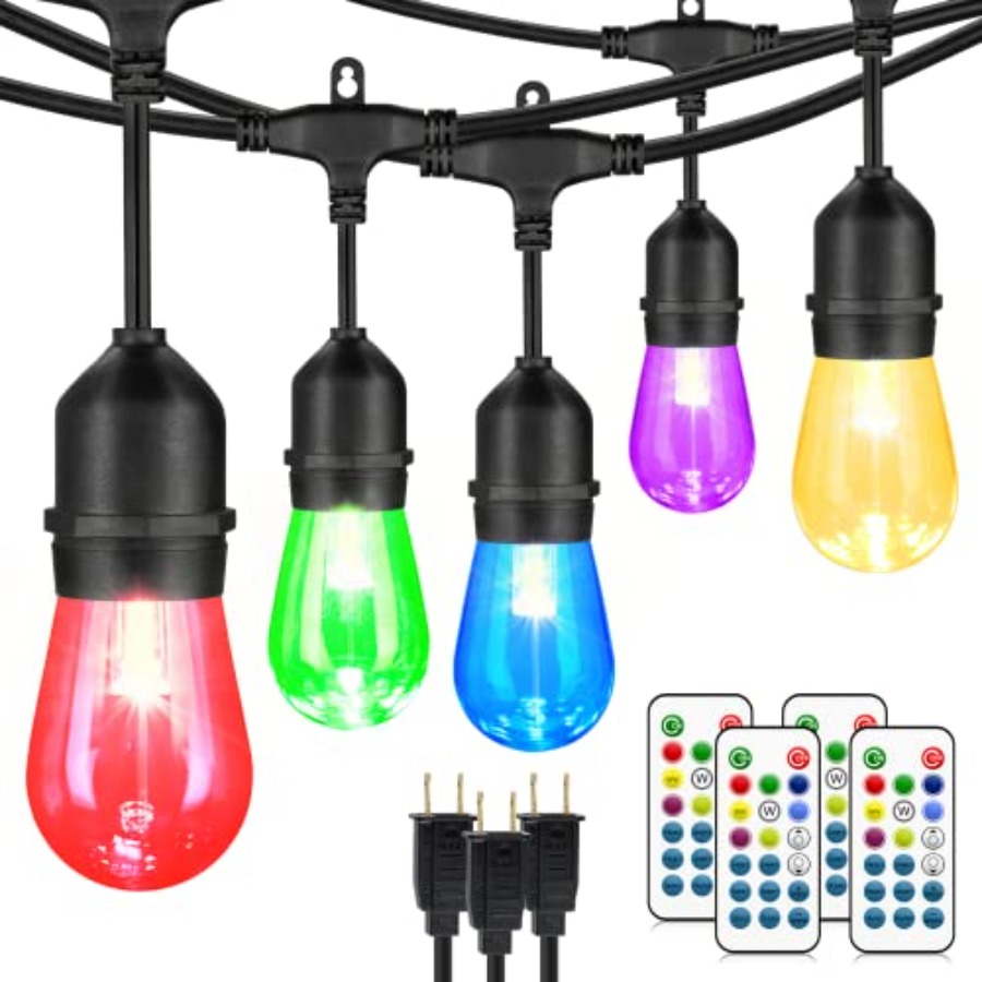 String Light Bistro - 144Ft 3x48ft Multicolor Outdoor Patio Lights,