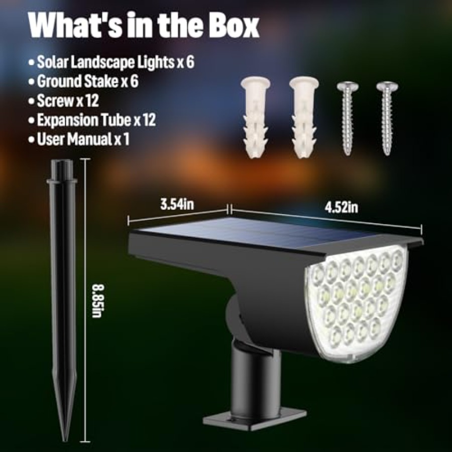 Solar Lights Outdoor Waterproo - Outdoor Lighting Spotlight recension och pris