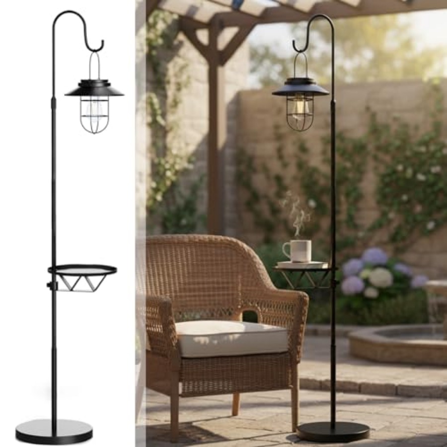 Solar Floor Lamp with Table, 6 - Outdoor Lighting Lamps recension och pris