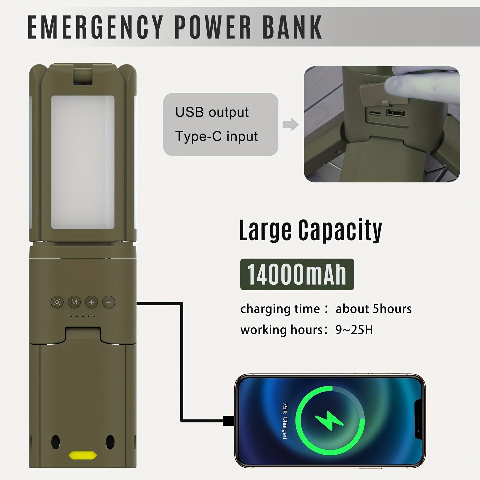 Camping Lantern, 14000mAh Rech - Outdoor Lighting Lamps recension och pris