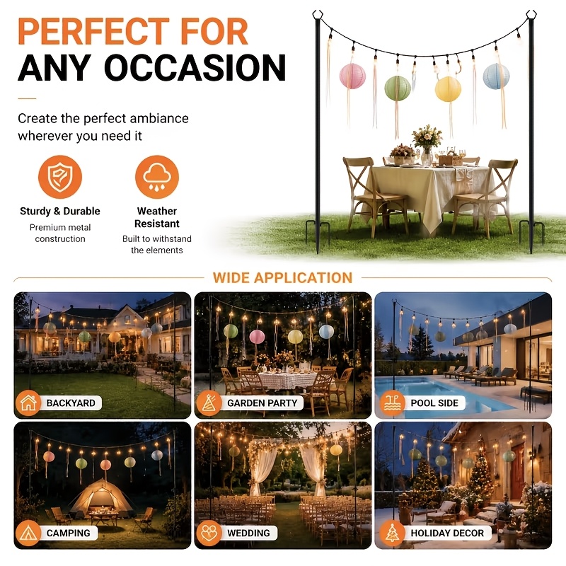 4 Pack 8.9Ft Outdoor String Li - String Light Bistro recension och pris