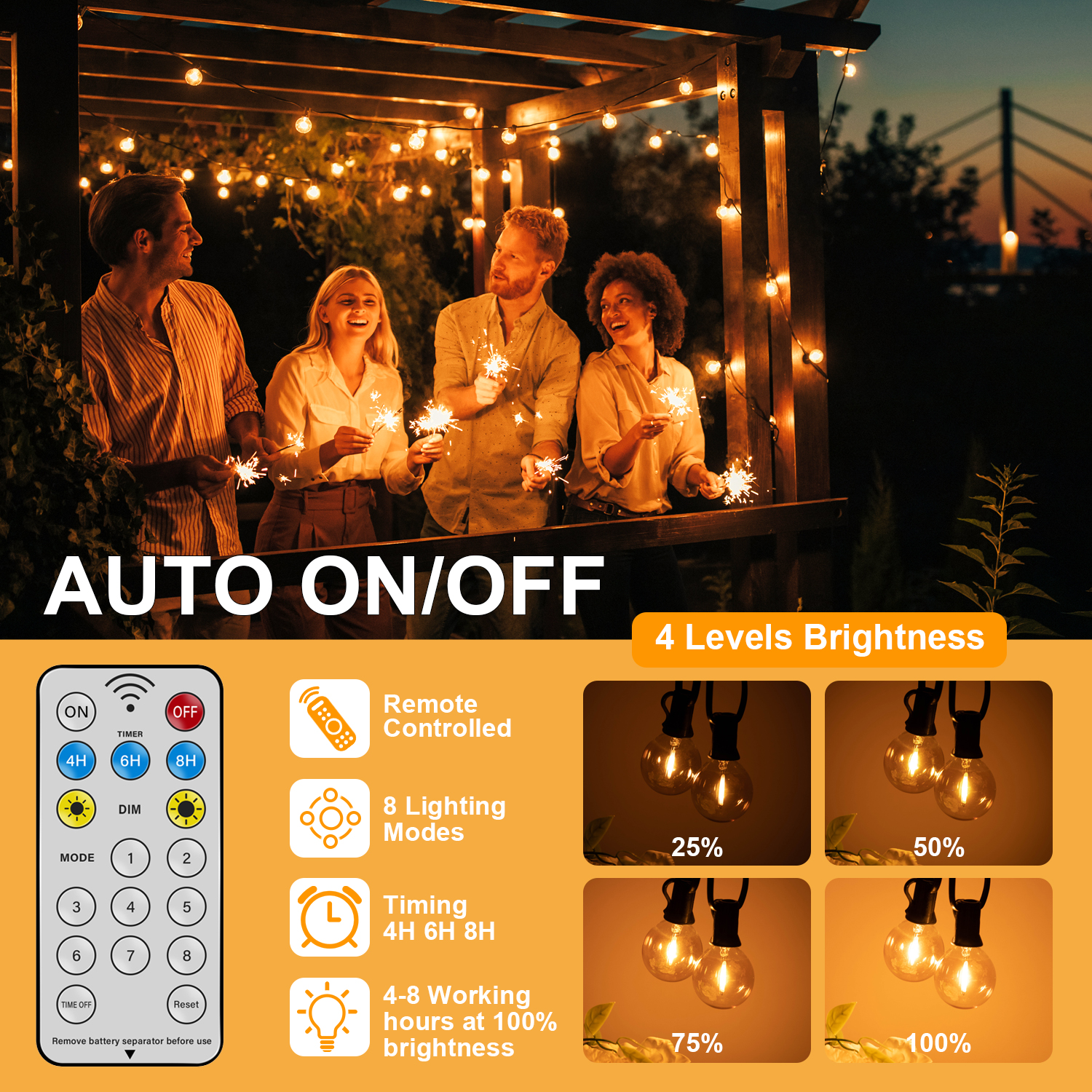 Solar String Lights Outdoor Wa - String Light Bistro recension och pris