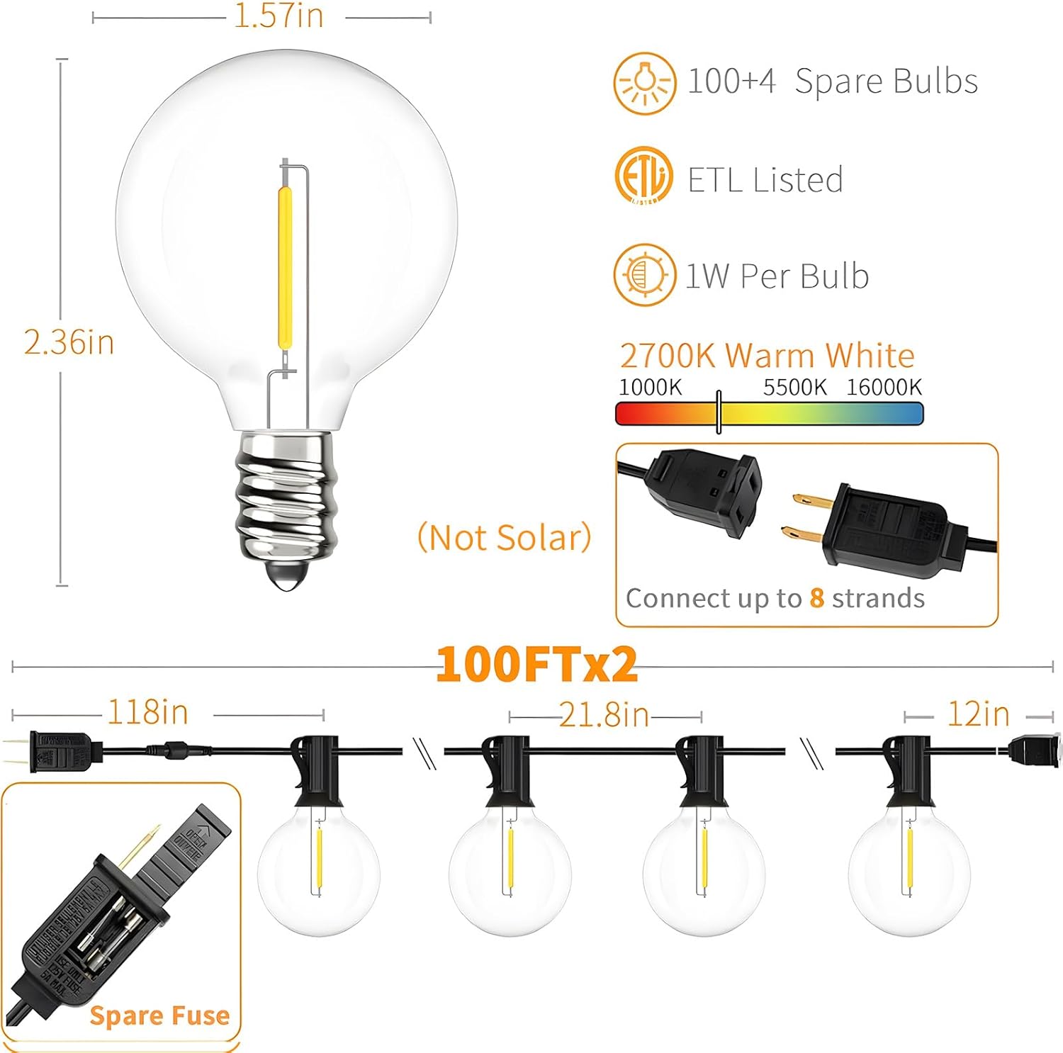 200FT Outdoor String Lights wi - String Light Bistro recension och pris