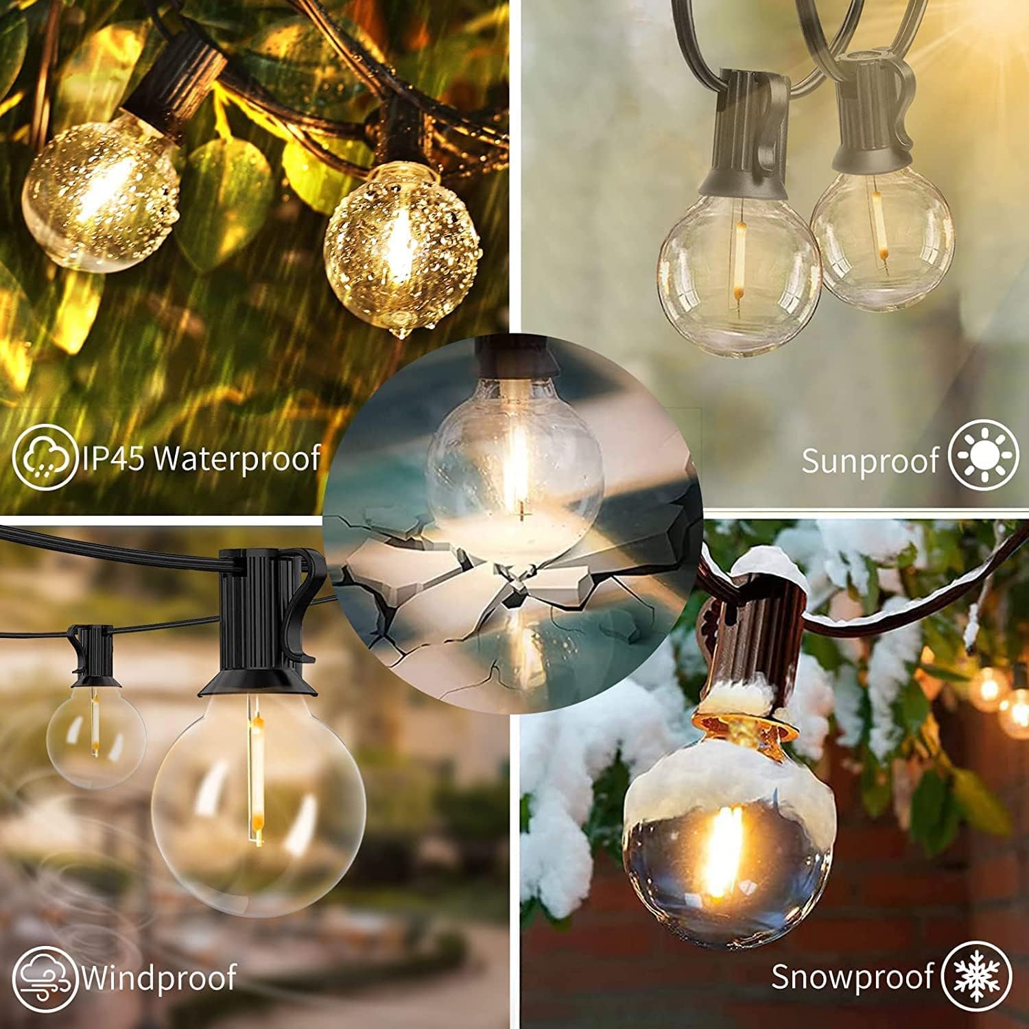 200FT Outdoor String Lights wi - String Light Bistro recension och pris