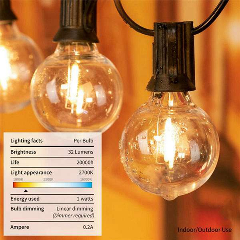 HLZS-G40 Solar Powered Led Lig - String Light Bistro recension och pris