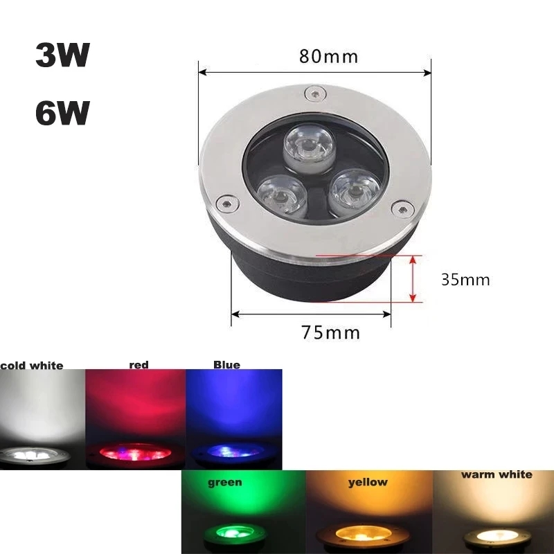 Stainless Steel 3W 6W Undergro - Outdoor Lighting Recessed recension och pris