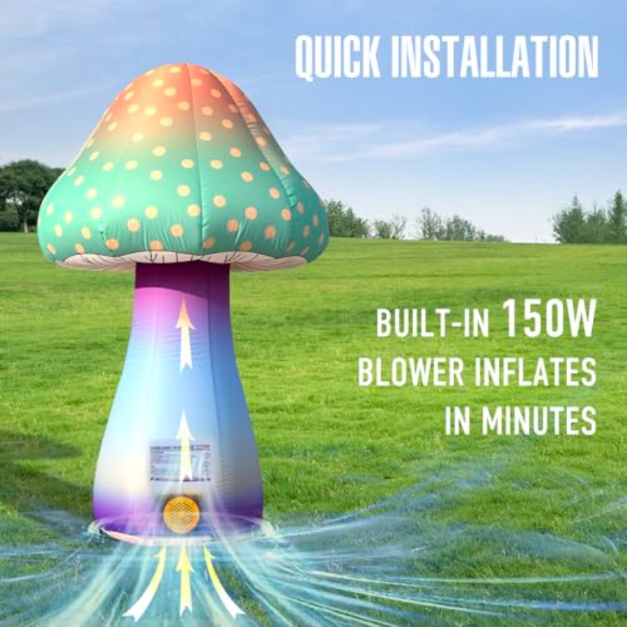 6 FT LED Inflatable Mushroom w - Outdoor Lighting Remote Control recension och pris