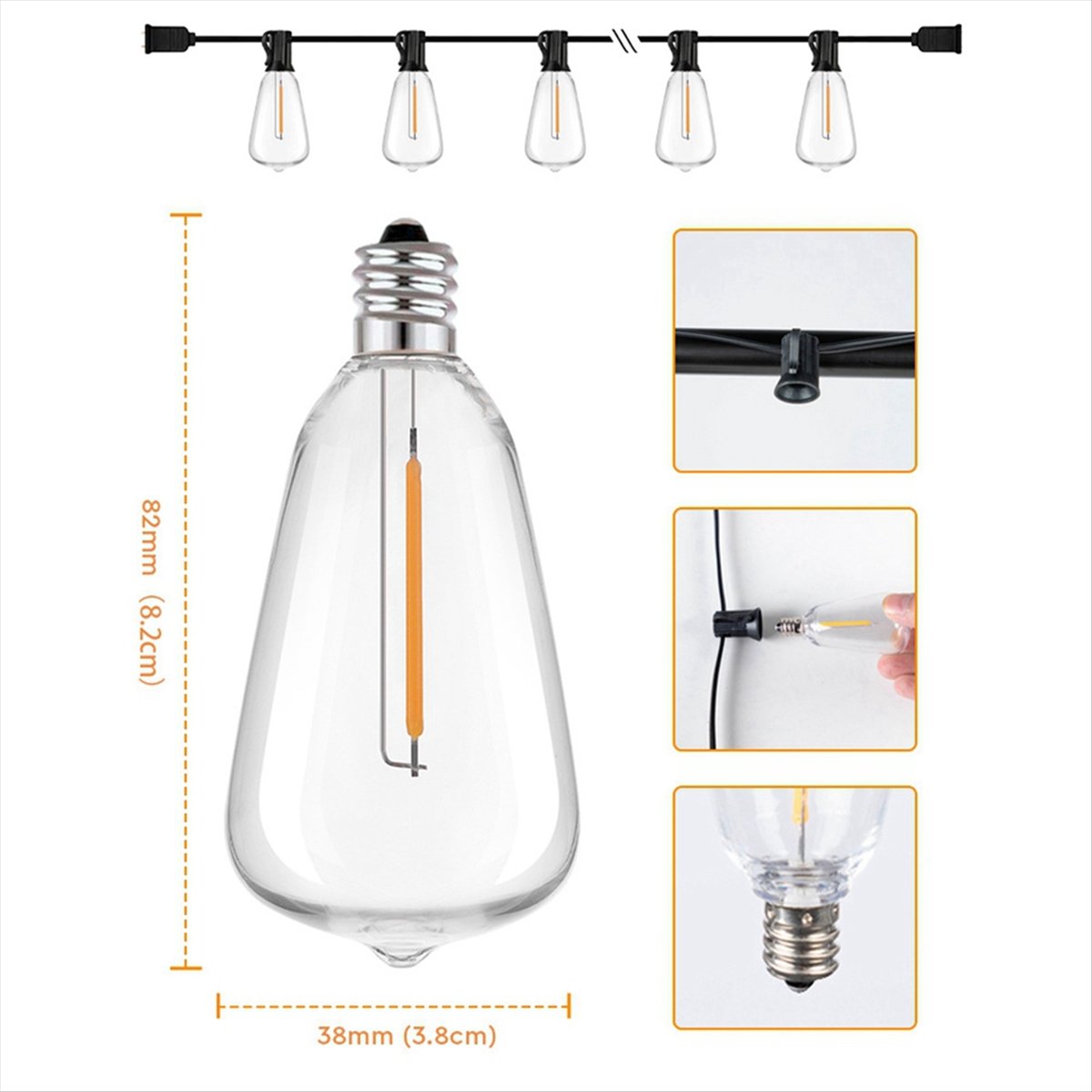 Top ST38 LED Light String Pati - String Light Bistro recension och pris