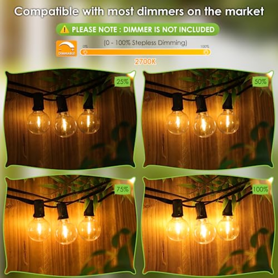 100Feet LED Outdoor String Lig - String Light Bistro recension och pris
