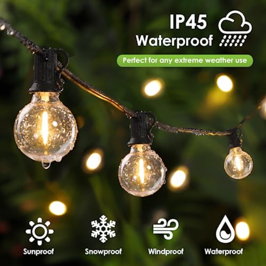 100Feet LED Outdoor String Lig - String Light Bistro recension och pris