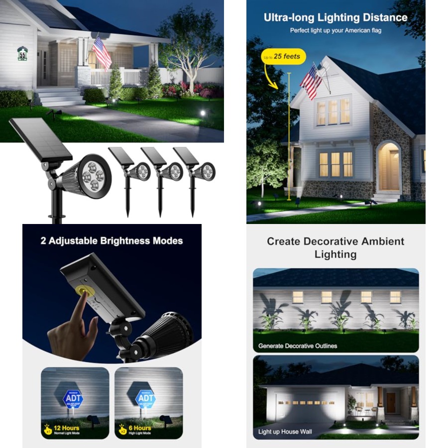 Solar Spotlights Outdoor Water - Outdoor Lighting Spotlight recension och pris