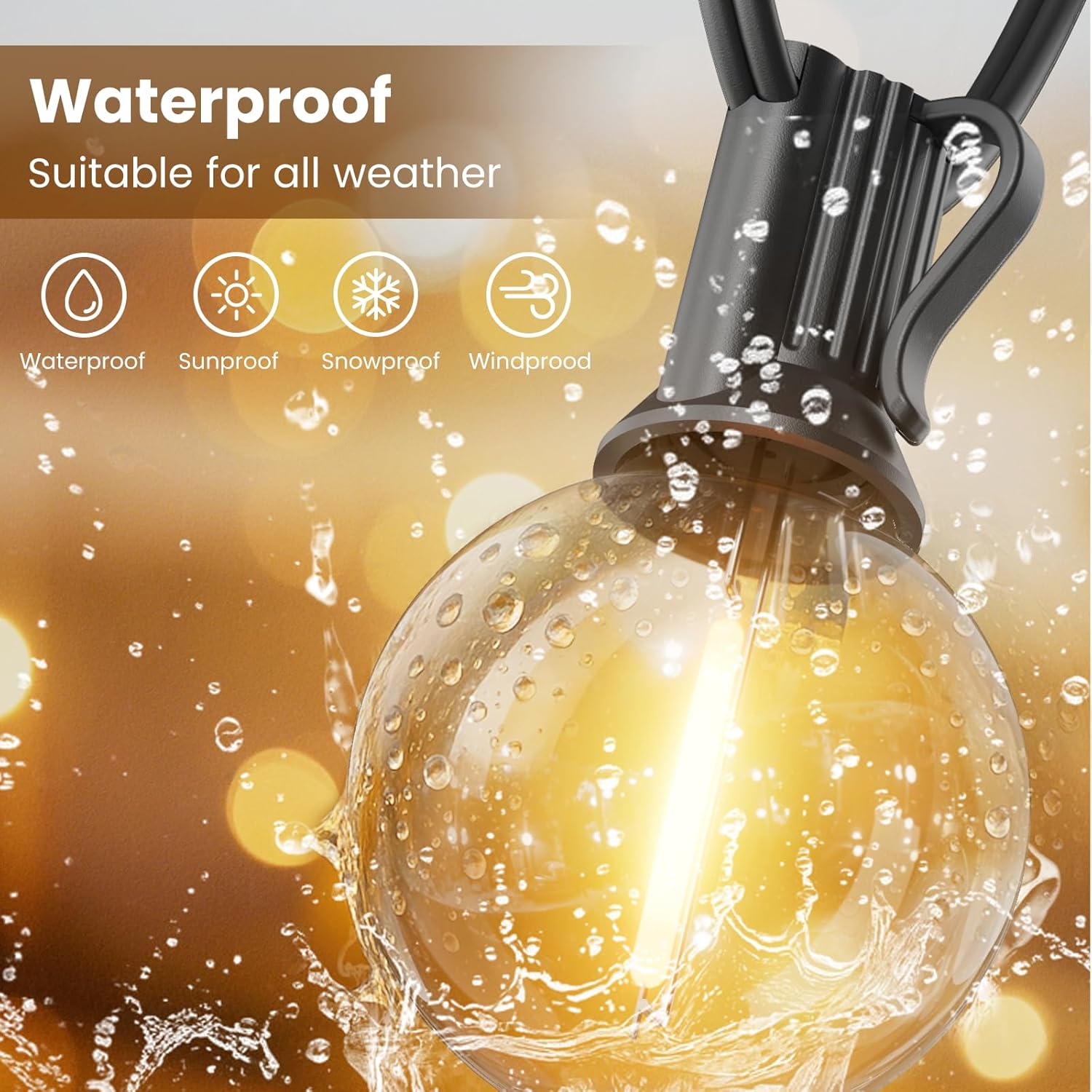 Outdoor String Lights 25 FT, P - String Light Bistro recension och pris