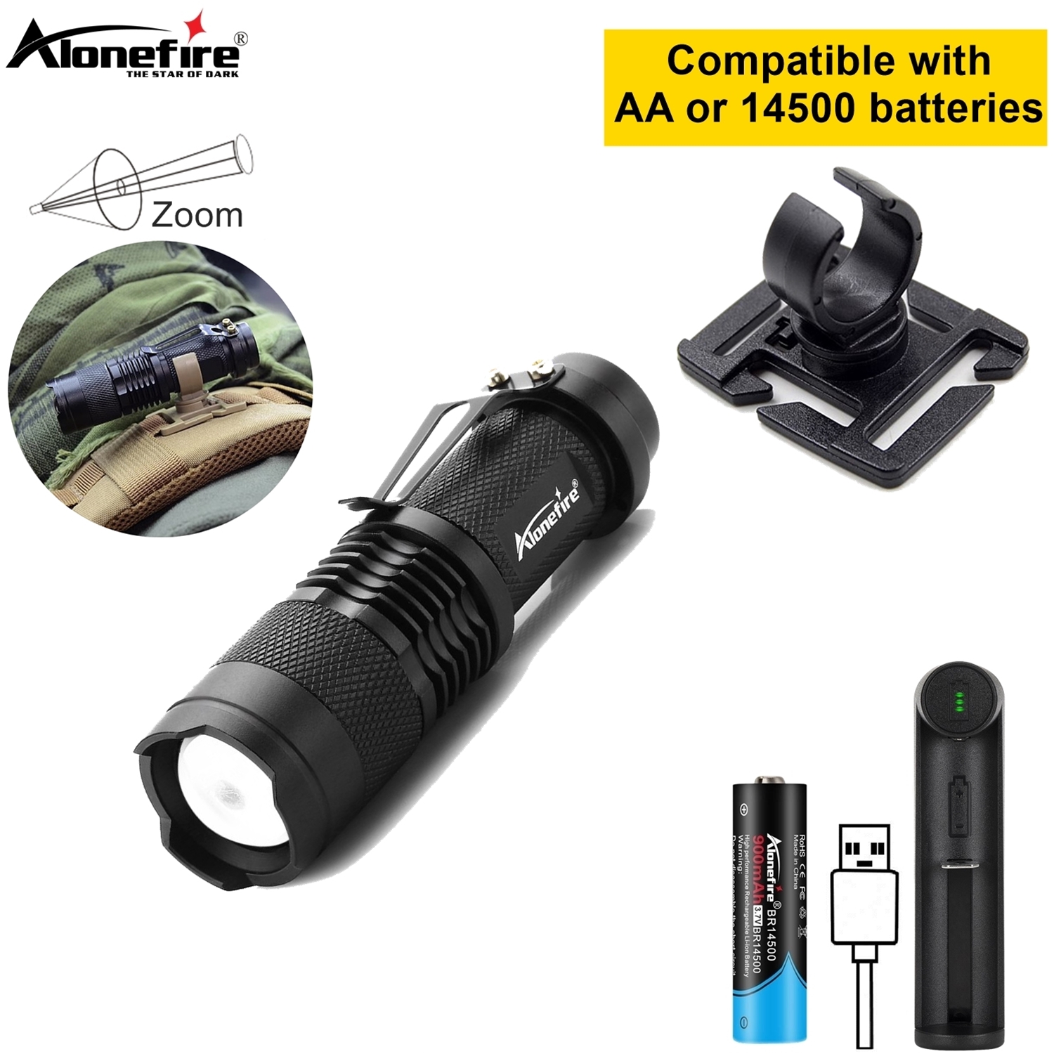 Alonefire Zoom Mini Flashlight - Outdoor Lighting Lamps recension och pris