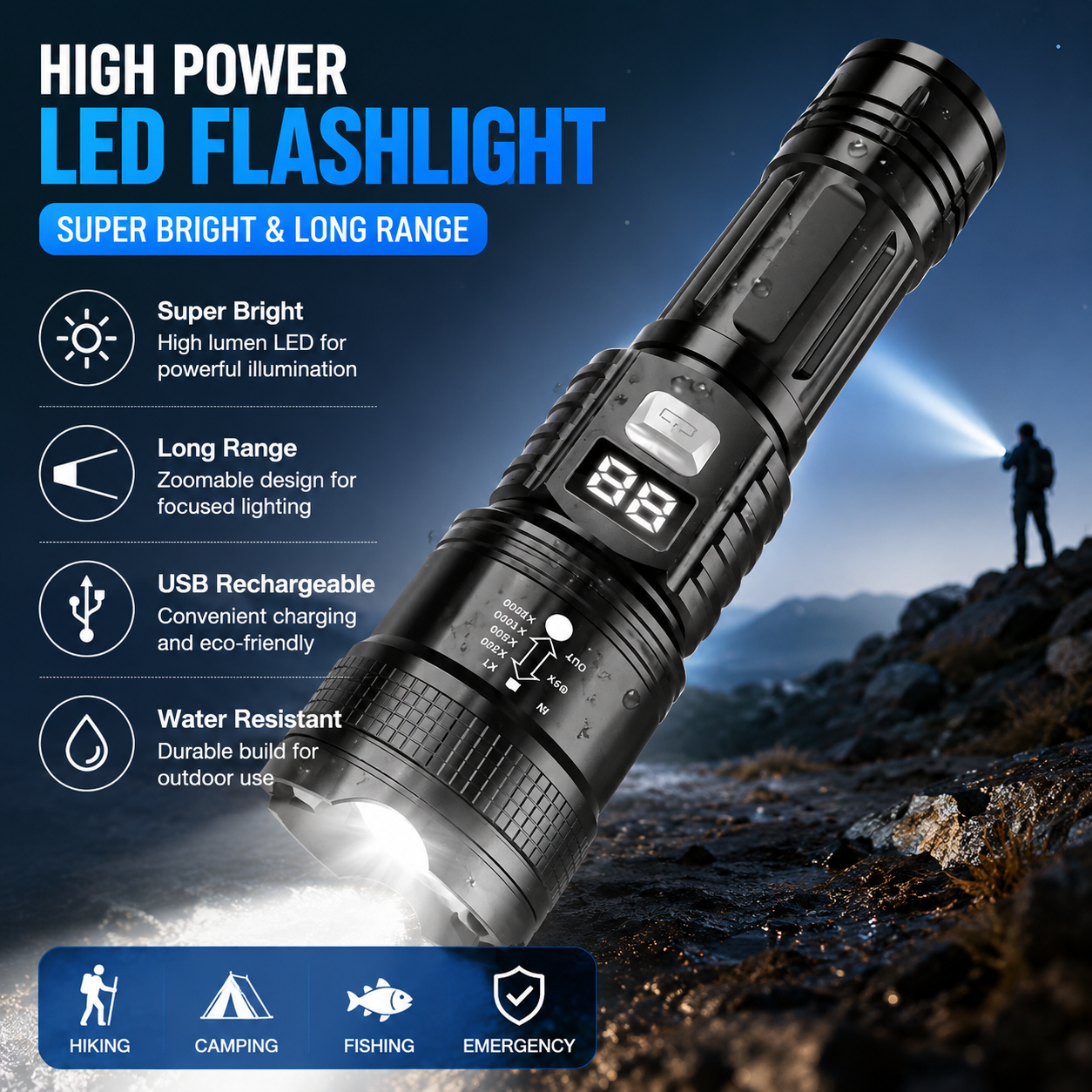 P50 High Brightness Flashlight - Outdoor Lighting Brands recension och pris