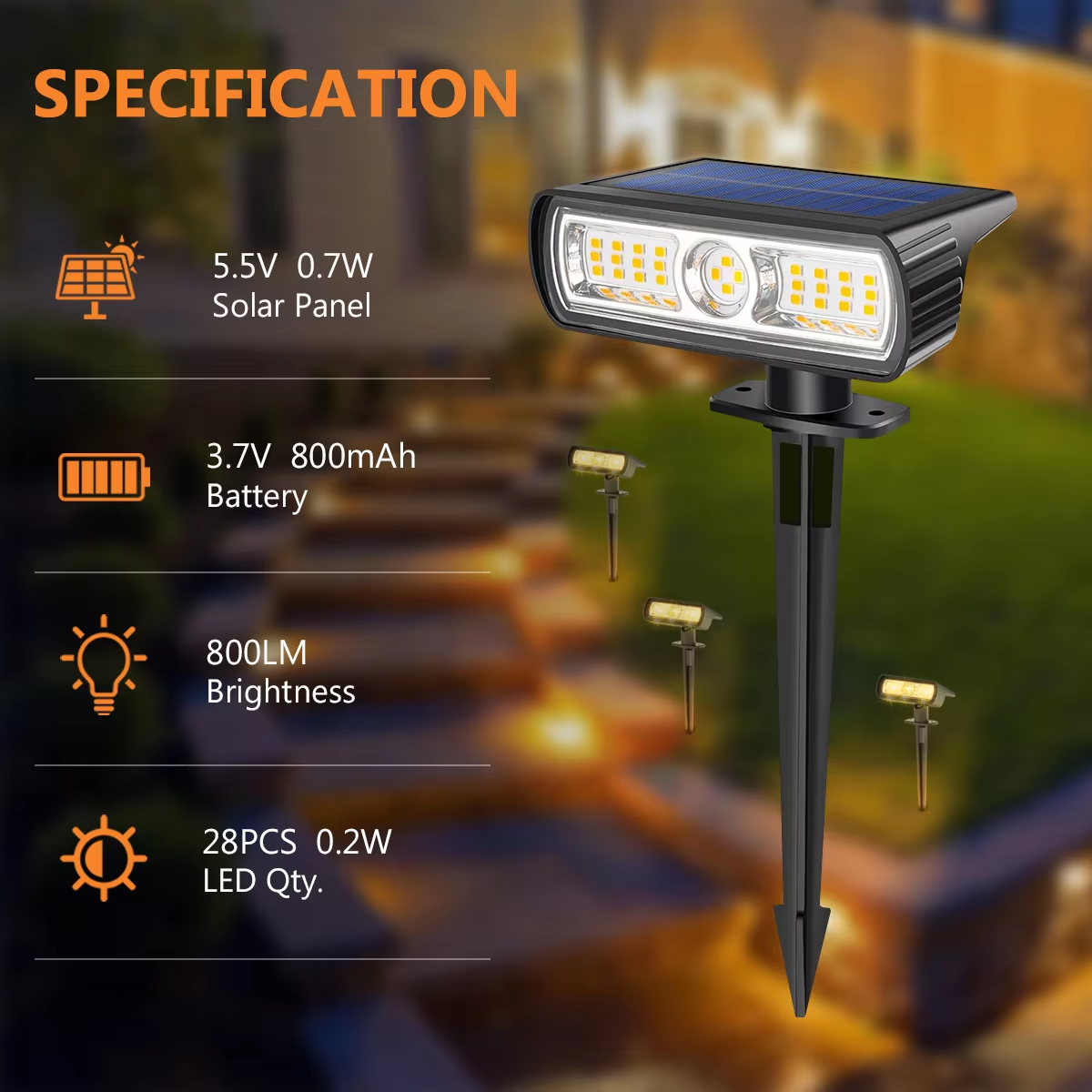 4 Pack Solar Landscape Spot Li - Outdoor Lighting Spotlight recension och pris