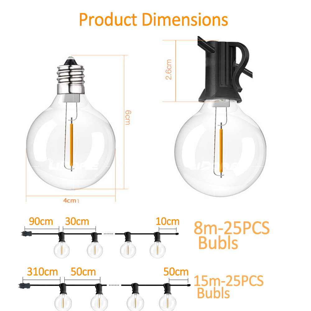 8M/15M G40 Globe String Lights - String Light Bistro recension och pris
