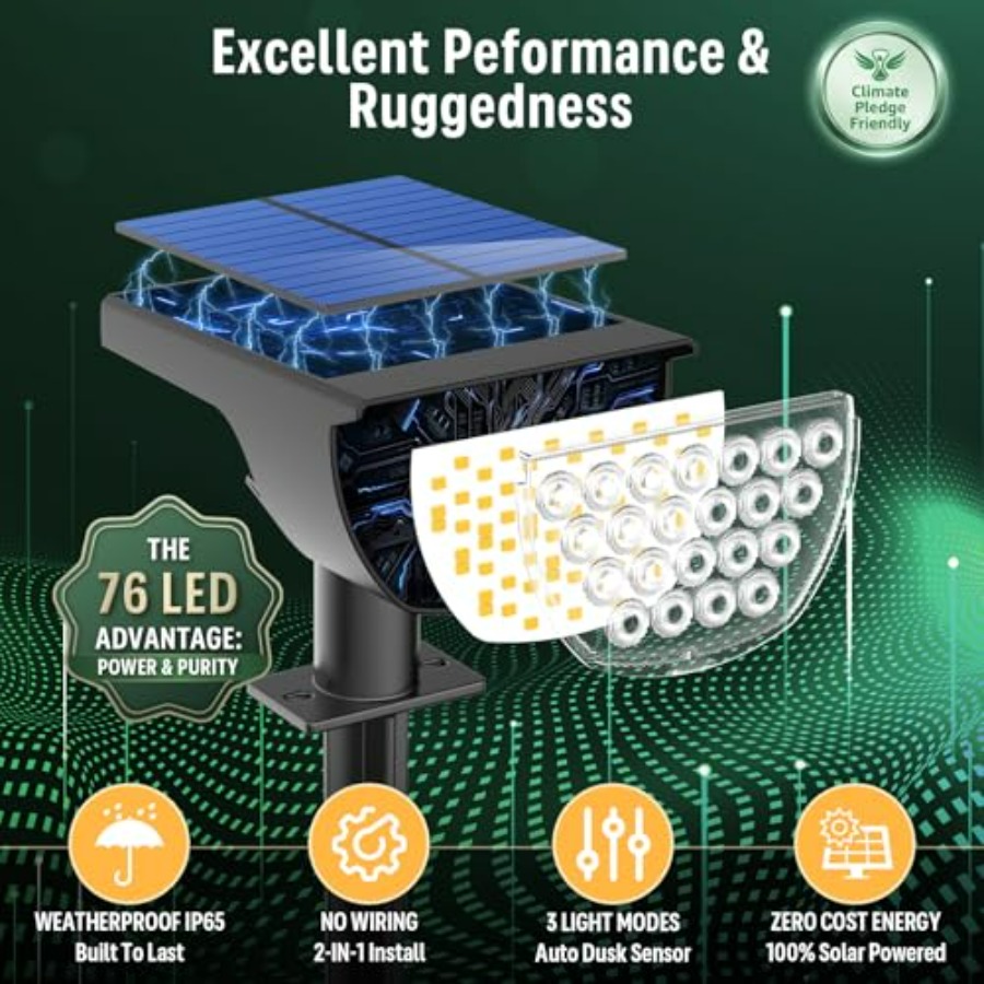 Solar Lights Outdoor Waterproo - Outdoor Lighting Spotlight recension och pris
