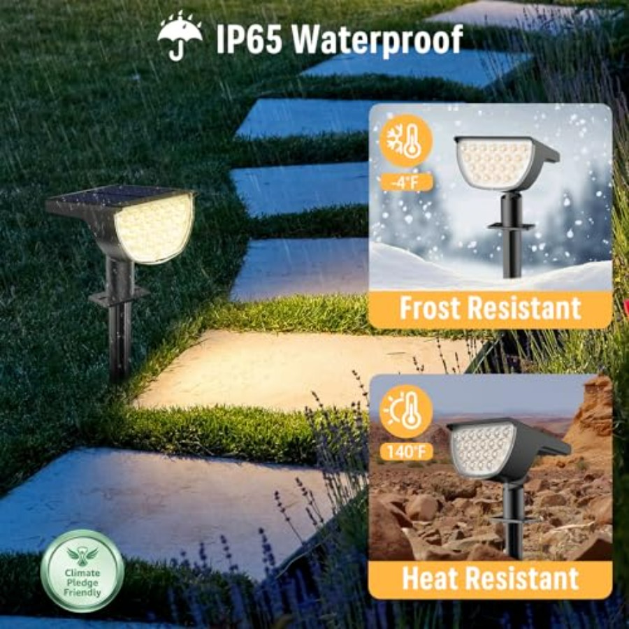 Solar Lights Outdoor Waterproo - Outdoor Lighting Spotlight recension och pris