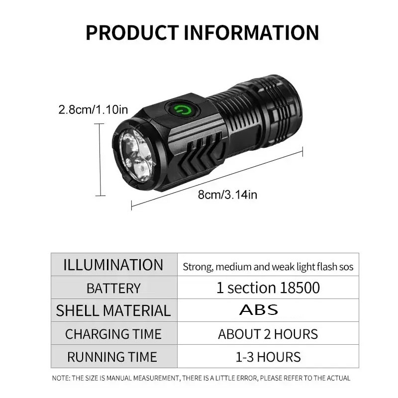 Mini 3LED Flashlight With Pen  - Outdoor Lighting Spotlight recension och pris