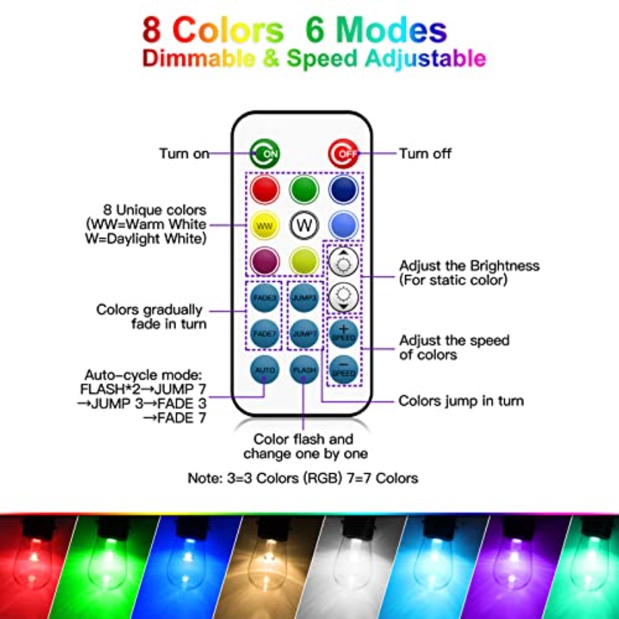 144Ft 3x48ft Multicolor Outdoo - String Light Bistro recension och pris