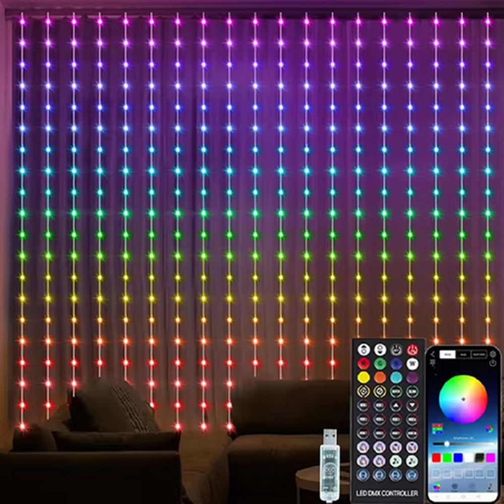 3M RGB Smart LED Curtain Light - Outdoor Lighting Lamps recension och pris