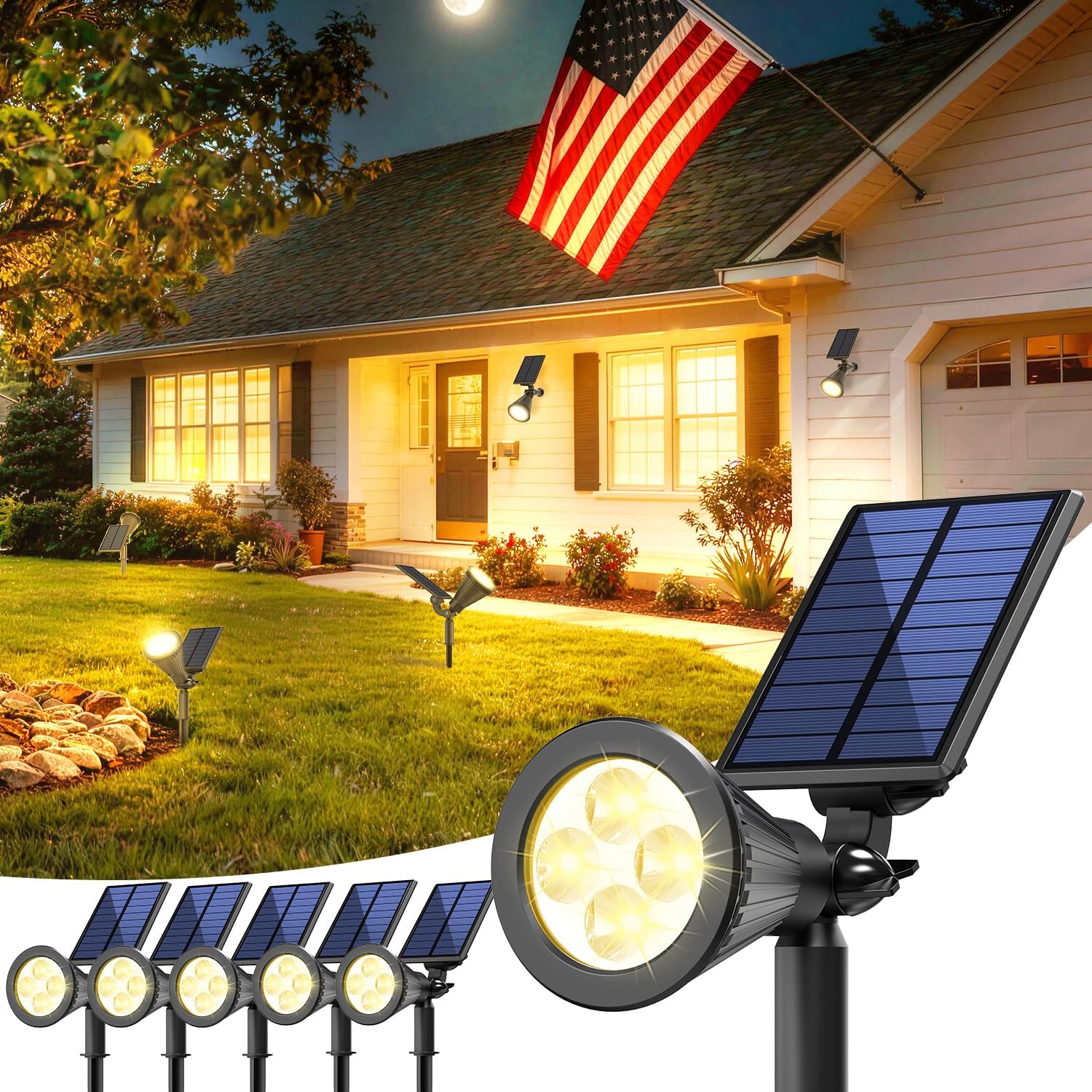 6 Pack Solar Spot Lights Outdo - Outdoor Lighting Spotlight recension och pris